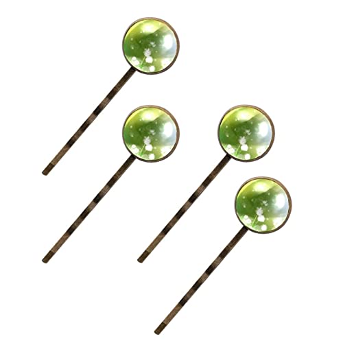 Barrettes à cheveux en métal fleur verte accessoire coiffure tendance femme