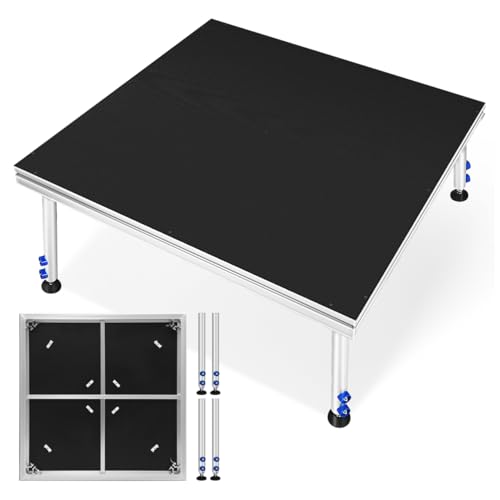 Housoutil Portable Aluminum Stage Platform Adjustable Height