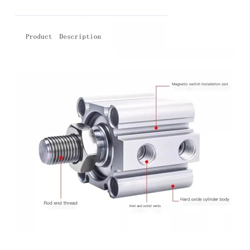 Cylindre compact CDQ2B100 double effet pour automatisation à forte poussée - 5