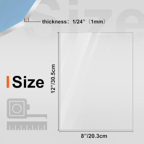 Image of KINLINK 18x24 Plexiglass Sheets 1 /24 inch Thick, 1mm Clear PET Plastic Sheet for DIY Project, Craft, Table Top, Picture Frame, Acrylic Sign and Wedding Invitation 5 Pack