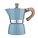 Stovetop Ekspres do espresso, 6 filiżanek Moka, klasyczny aluminiowy ręczny perkolator do kawy gazowej lub elektrycznej ceramicznej płyty kuchennej cappuccino latte Brewer (niebieski)