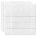 DEWOO Square White Peel and Stick Backsplash Tiles Self Adhesive Subway Checkered for Kitchen Bathroom Wall (10-Sheet,12"×12")