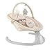 Mecedora MoMi KENANI SAND para niños de hasta 9 kg, con pantalla LED, mando a distancia, Bluetooth, arnés de 5 puntos, barra y juguetes, alimentada por pilas y/o electricidad
