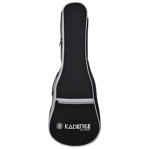 Image of Kadence UKBG-BK Jamming Series Concert Ukulele Bag | 23 inch inch Soft Case Backpack | Front Accessory Pocket | for Concert Ukulele | Black