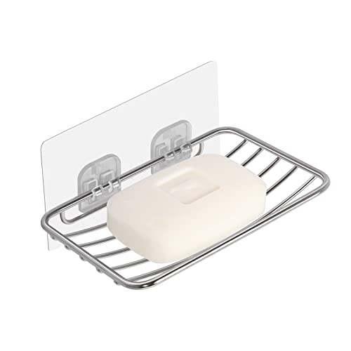 Uten Jabonera de Acero Inoxidable, Jabonera Baño Sin Taladrar Porta Esponja Autoadhesivo, Acero Inoxidable Resistente al Agua y al óxido, para Ducha/Tub/Pileta y Cocina