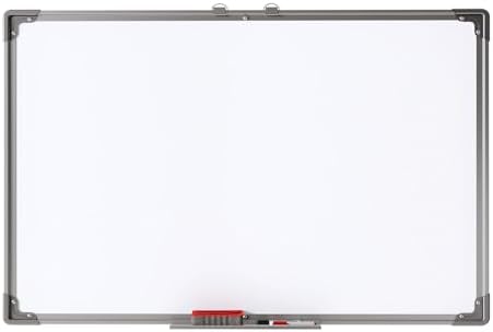 （08:30時点） ホワイトボード 壁掛け 無地 マグネットボード 60×90cm ペントレイ脱着可能 マグネット イレーザー マーカー 吊り具 付き ホワイト家庭 学校 オフィス アイデア共有