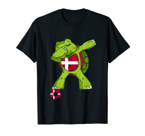 Denmark Flag Turtle Dansk Dinamarca Equipo de Fútbol Danish Roots Camiseta