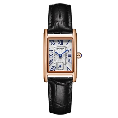 Image of Poshi Sanda Premium White Brass Sqaure Dial Watch | 200mm Rose Gold Stainless Steel Strap Quartz Watch for Women