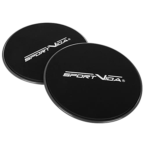 SportVida Calisthenics - Discos deslizadores profesionales (2 unidades), color negro Cover
