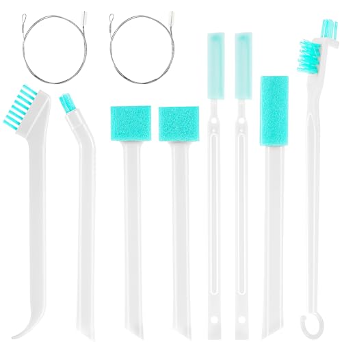 Lnngub Ice Maker Cleaning Brush Set, 8pcs Ice Machine Cleaning Brush Kit and 2pcs Drain Pipe Brushes Ice Machine Cleaning Tools Detail Tiny Cleaners Brush Tools for Gaps Corner Small Space