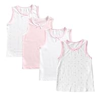 Letoileite 4er-Pack Unterhemden für Kinder und Mädchen Ärmellose Tanktops aus Baumwolle Atmungsaktives, weiches Unterhemd für Kleinkinder Mädchen 2–10 Jahre