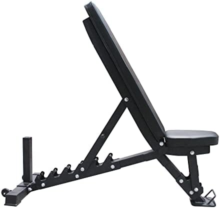 Muscle Mad, Adjustable Bench/Flat Incline Bench, Solid Heavy Duty commercial Training Bench 38kg, Bench Press, Shoulder Press, Dumbbell Fly, Home, Gym, Garage Training, Strength Workout.