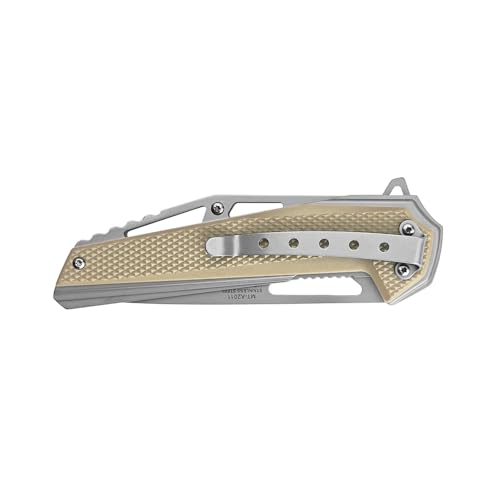 MTECH USA Folding Pocket Knife, 3.61-inch Drop Point Blade, Stainless Steel Handle with Black Nylon Fiber Overlay by MTECH USA - Image 2