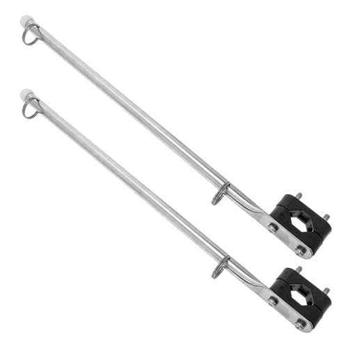 GARVALON Kit de 2 Mâts de Drapeau Marins en Acier Inoxydable 385 CM pour Bateau et de Pavillon Stable et Résistant à la Corrosion Accessoire de Fixation Compatible