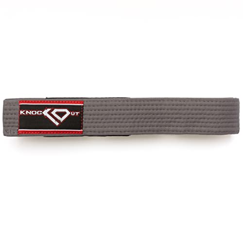 KO Sports Gear - Brazilian Jiu Jitsu Belt - Knockout Label Youth BJJ Gi for Kids with Ranking Stripes Martial Arts Belts
