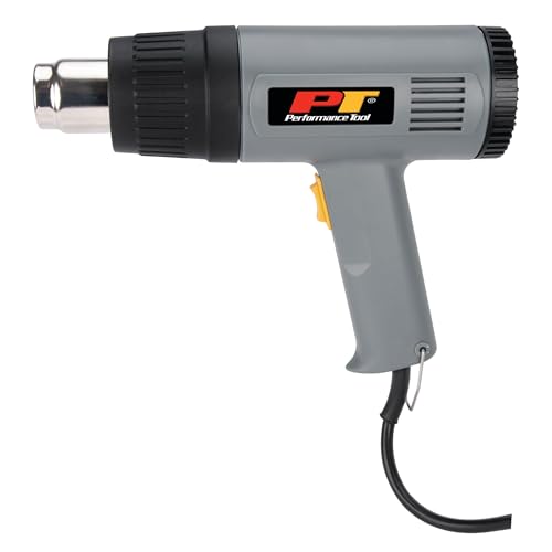 Image of Performance Tool W50076 2 Speed Heat Gun 1500W (300 /500 celsius) for Removing Paint, Bending Pipes, Shrinking PVC and More