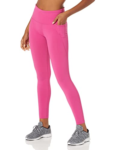 Reebok Women's Standard Lux High-Rise Leggings, Semi Proud Pink/Side Pocket, X-Small Short