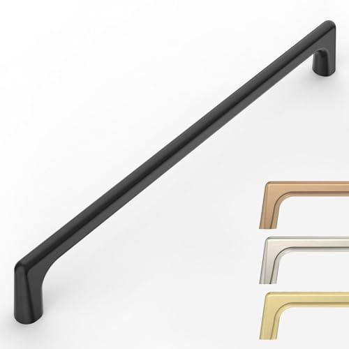 Image of 9BUILD 10 Pack Matte Black Cabinet Pulls 7.5 Inch Kitchen Cabinet Handles Cabinet Hardware Kitchen Handles for Cabinets Cupboard Handles Black Dresser Pulls Drawer Handle