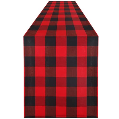 Chemin de table à carreaux en coton premium résistant à la chaleur