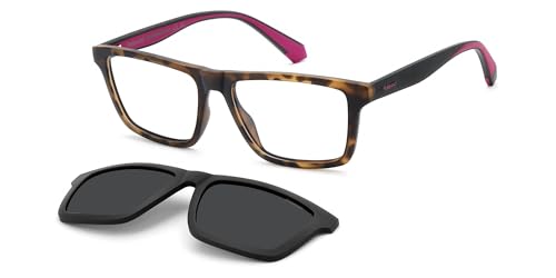 Polaroid Gafas de Vista PLD D590/C para hombre montura habana mate calibre 55 gafas rectangulares