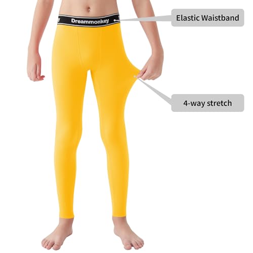 Dreammonkey Boys Leggings, 4T - 14 Years Quick Dry Base Layer Compression Pants Sports Tights for Football and Basketball2