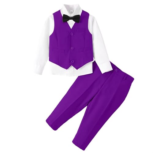 Image of Baby Boys Clothes Suits Toddler Formal Gentleman Wedding Outfit Dress 4Pcs Infant Suit Sets