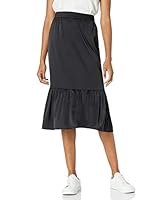 The Drop Women's Jerry Wide Hem Elastic Back Pull-On Midi Skirt, Black, S
