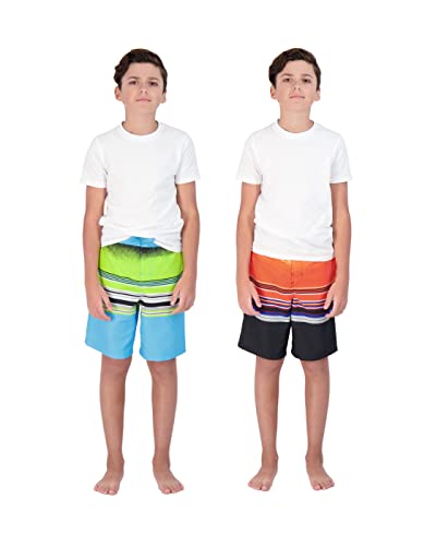 Tony Hawk Boys Swim Trunks 2 Pack Swim Suit For Kids Boys’ Swimwear And Bathing Suit Swim Shorts For Children (8, Black-Blue) #TOP1