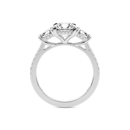 FRIENDLY DIAMONDS Lab Grown Diamond Engagement Ring For Women 0.50-6 Carat IGI Certified | 14K Or 18K White, Yellow Or Rose Gold | Lavinia Three Stone Trapezoid Diamond Ring | FG-VS1-VS2 Quality2