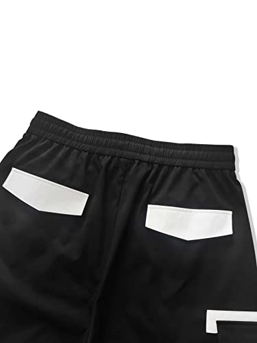 Floerns Men's Color Block Drawstring High Waist Cargo Long Pants with Pocket4