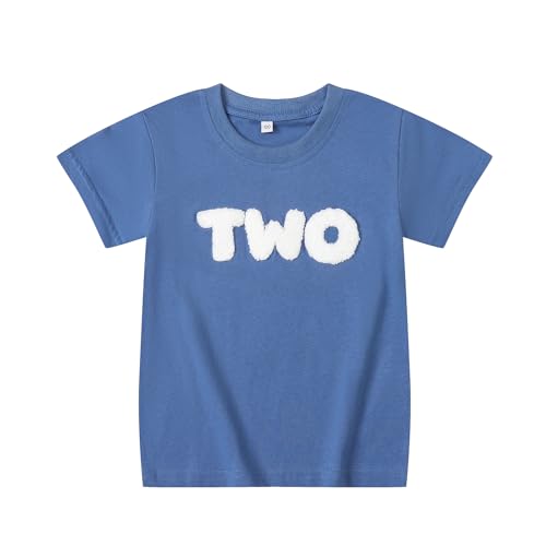 1st Birthday Boy Shirt Toddler Baby Short Sleeve Embroidered Letter One Year T-Shirts Tops Outfit Clothes