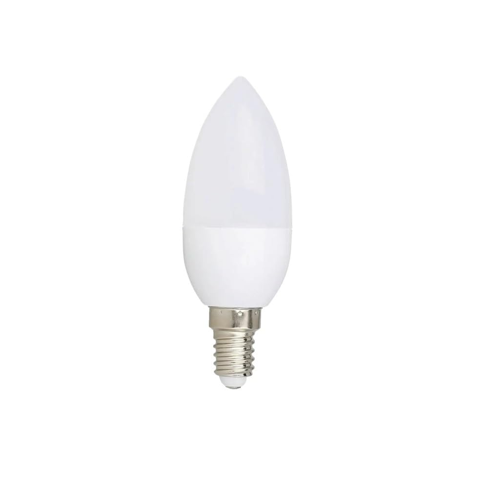 fortunate lights Pack of 10, LED Candle Light Bulb AC85-265V E12/E14/E27/B22 3W 2835SMD Flame Tip Chandelier Lamp(Natural White,E12 Candle)