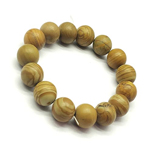 Bracelet de méditation en jaspe brun 12mm vertus d'ancrage spirituel
