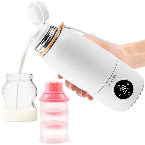Image of Portable Bottle Warmer for Travel - 17oz 12H Baby Bottle Milk Warmer, Fast Heat Travel Bottle Warmer for Breastmilk, USB Calentador De Biberones on The Go - Wireless Car Bottle Water Warmer, Orange