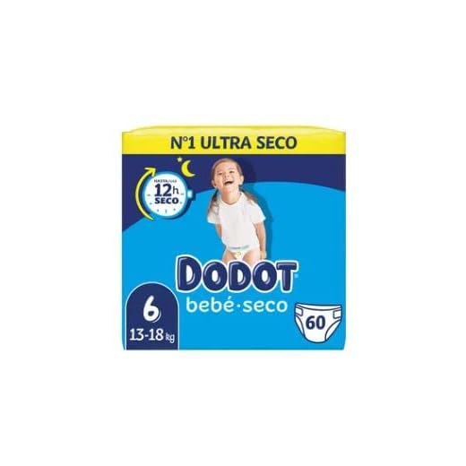 LOGAN Pañales talla 6, para niños de 13 a 18 kilogramos DODOT Bebé-seco 60 uds.