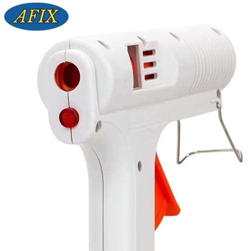 Image of Escrow Afix Professional Hot Melt Glue Gun 110W with Multi Temperature Control, Fast Melting, Easy to use Glue Gun for DIY Art Crafts (1 Piece, White)