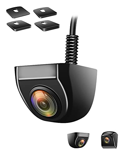 【Upgrade 720P】 Backup Camera Reverse Camera Hanging/Sitting Mounting Super Night Vision IP69K Waterproof Wide Angle Metal OEM Look Style Rear/Front View Back Up Camera for Cars Pickup Trucks SUVs RVs