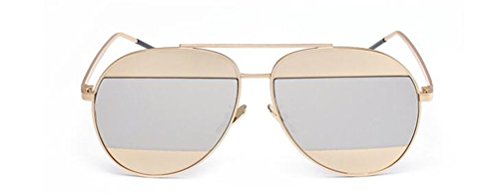 GAMT Double Color Aviator Sunglasses For Men (Gold Frame Silver Lens, 59)