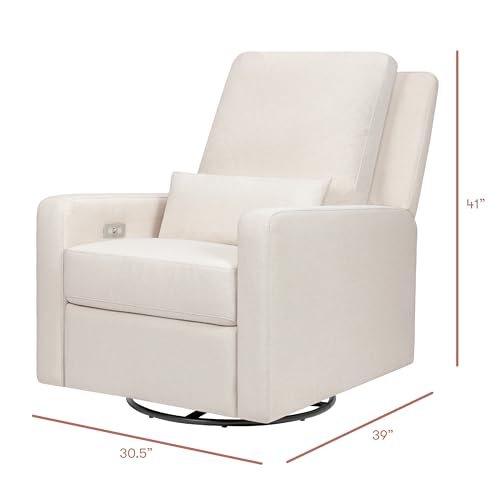 Image of Babyletto Sigi Power Recliner Glider Chair, Performance Cream Eco-Weave