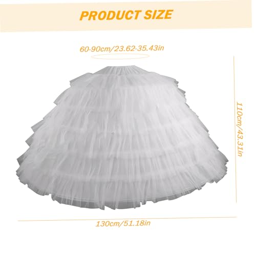 Petticoat Skirt 6 Hoops Underskirt Tulle Petticoat 43 Inch Long Petticoats for Women Under Dress Adjustable Bridal Hoop Skirt for Wedding Ball Gown Ceremony Prom Tulle Petticoat4