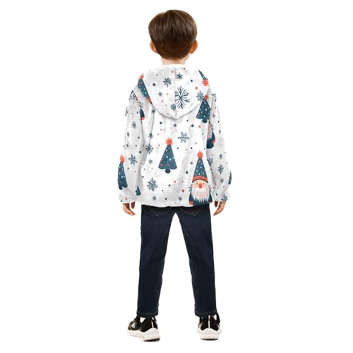 Scandinavian Gnome and Snowflakes Girls Fleece Jacket Girls Fall Jacket Girls Zip Up Hoodie Girls Sherpa Jacket 2-10T4