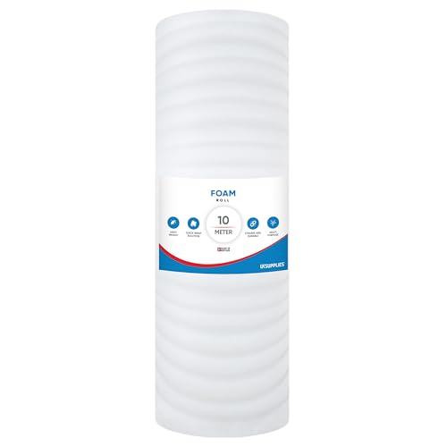 UK SUPPLIES LIMITED 300MM/500MM (10M 20M 50M) Protective Foam Wrap Roll Soft Moisture-Resistant Packing Foam for Moving & Storage Cushioning for Fragile Items & Delicate Surfaces 300MM x 10M