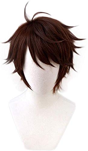 LZT Haikyuu!!12 Inch Short Dark Brown High-temperature Fiber Synthetic Hair Wig for Volleyball Toru Oikawa Tooru