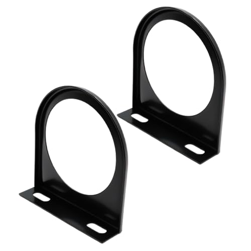 POPETPOP Lot de 2 Supports de Compteur Voiture 52 Mm en Fer Noir, Support de Montage Seul Trou pour Tableau de Bord, Accessoire Mécanique Auto Compatible, Décoration Intérieure de Voiture