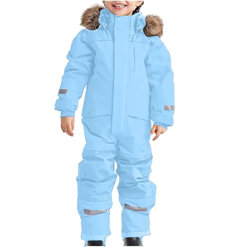 Snow Suit for Kids One Piece Windproof Waterproof Overalls Girls Boys Winter Outdoor Snowboarding Ski Suit with Hood