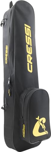 Cressi - CRESSI Helios Fins Backpack -Sac à Dos pour Apnée, Pêche sous Marine et Plongée avec Tuba, Une Solution Pratique, Résistante et Organisée pour Le Transport de l'Équipement, Noir/Jaune, 60 L