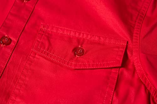 Image of Tronjori Boys Short Sleeve Button Down Casual Woven Shirt Two Pockets