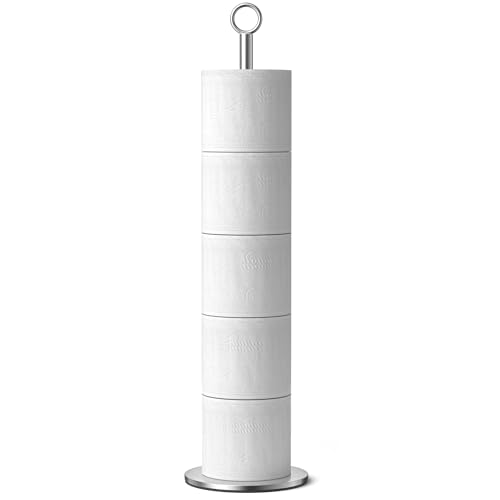 Toilettenpapierhalter-Ständer, freistehender Toilettenpapierhalter mit Reservefunktion, Edelstahl-Klopapierhalterständer für Badezimmer, bietet Platz für 4–6 Rollen