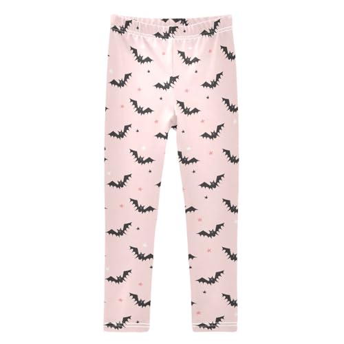 Girls Leggings Soft Toddler Ankle Length Bottoms Halloween Bats Kids Dance Yoga Pants 4-10 Years