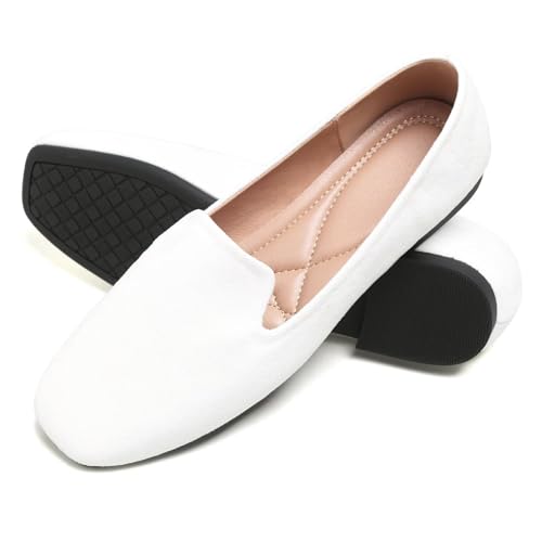 SAILING LU Womens Square Toe Ballet Flats Slip-ons White Size 7 by SAILING LU - Used condition - Image 4